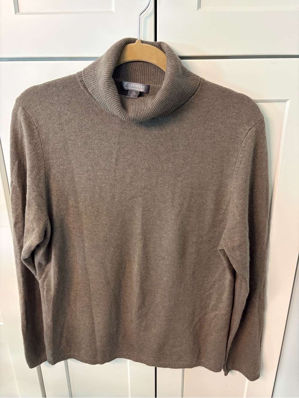 Charter Club Taupe Cashmere-Blend Turtleneck Sweater